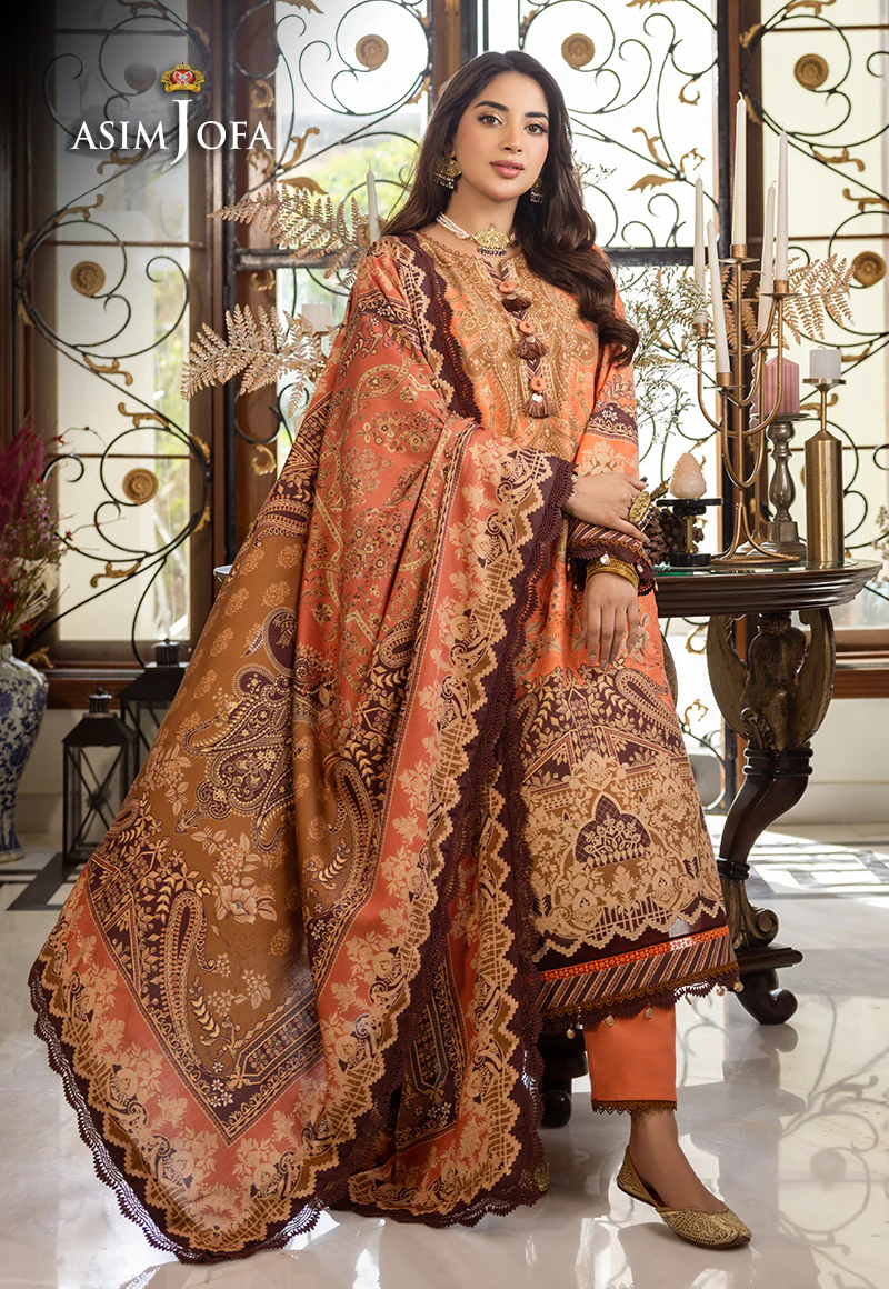 AJIWP-09 PRINTED KHADDAR STITCHED 3 PCS - Image 9