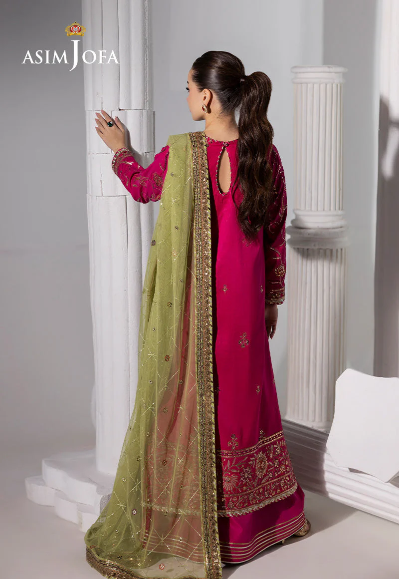 AJIZLD-06 EMBROIDERED RAW SILK Stitched 3 PCS - Image 2