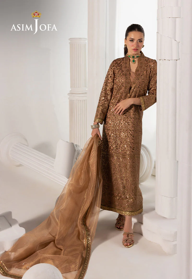 AJIZLD-11 EMBROIDERED CHIFFON Stitched 3 PCS