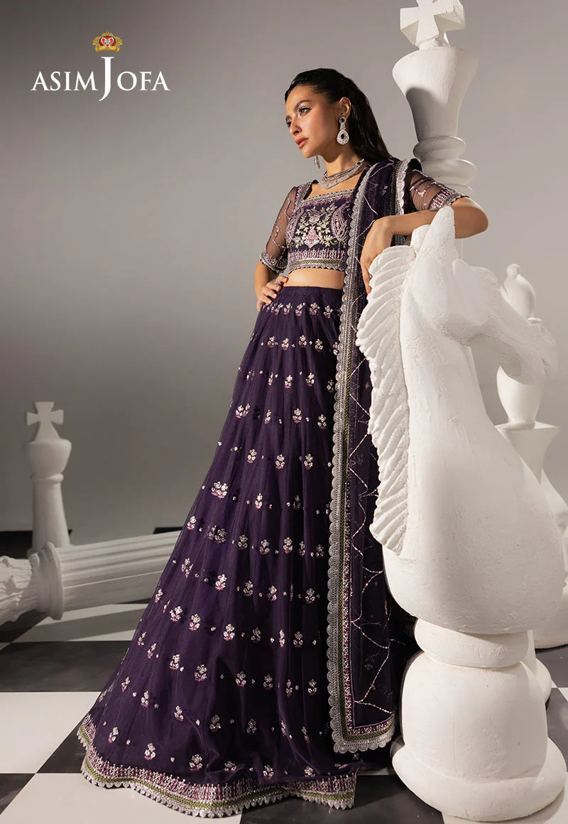 AJIZLD-15 EMBROIDERED NET Stitched 3 PCS - Image 5
