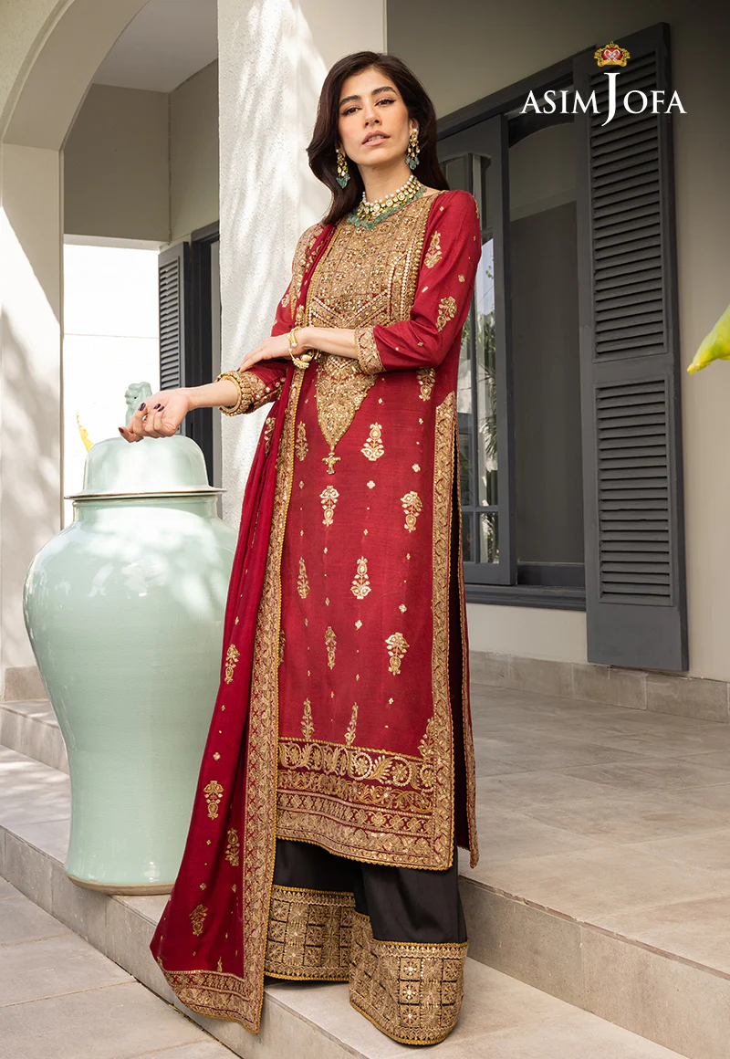 AJJH-02 EMBROIDERED RAW SILK 3 PCS - Image 12