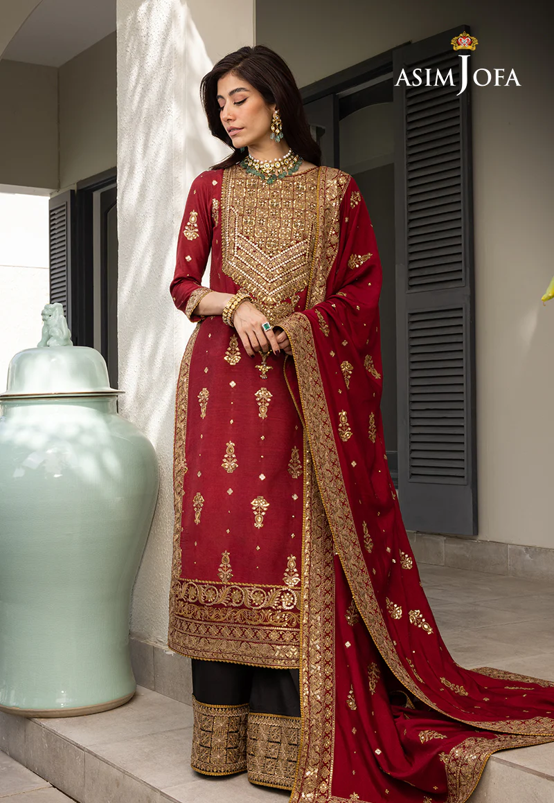 AJJH-02 EMBROIDERED RAW SILK 3 PCS - Image 13
