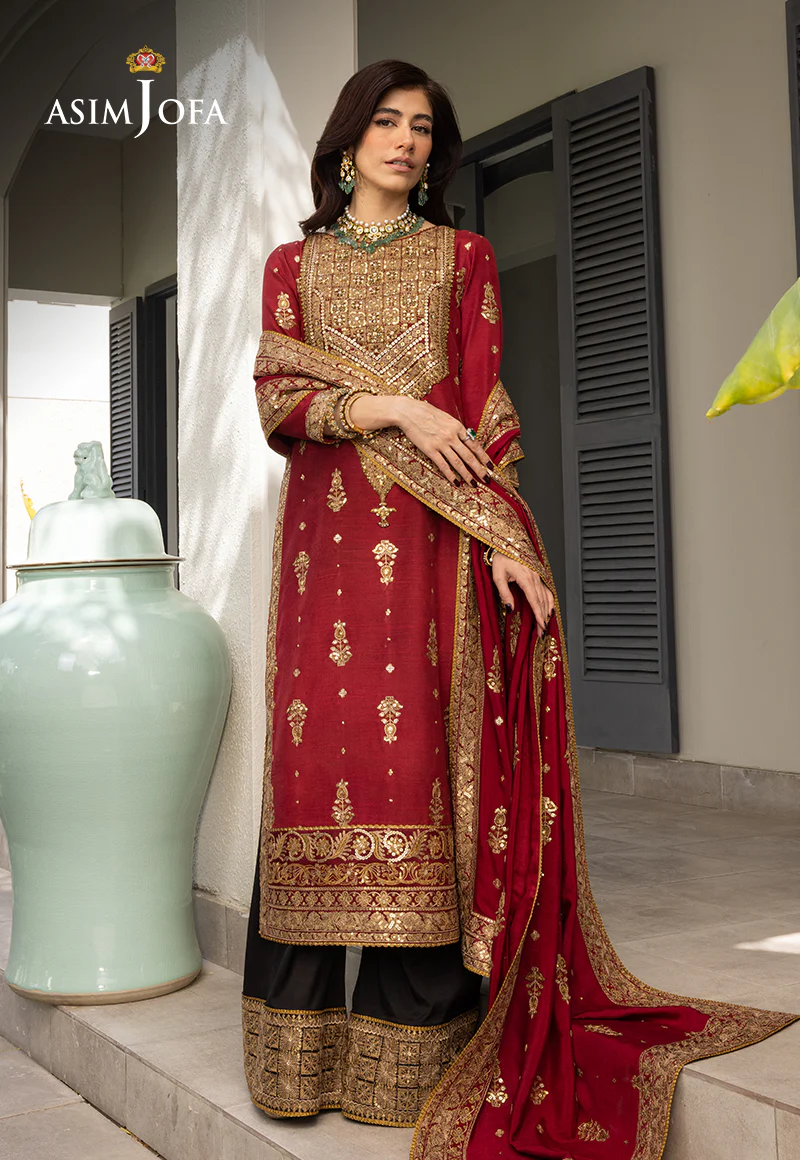 AJJH-02 EMBROIDERED RAW SILK 3 PCS - Image 15