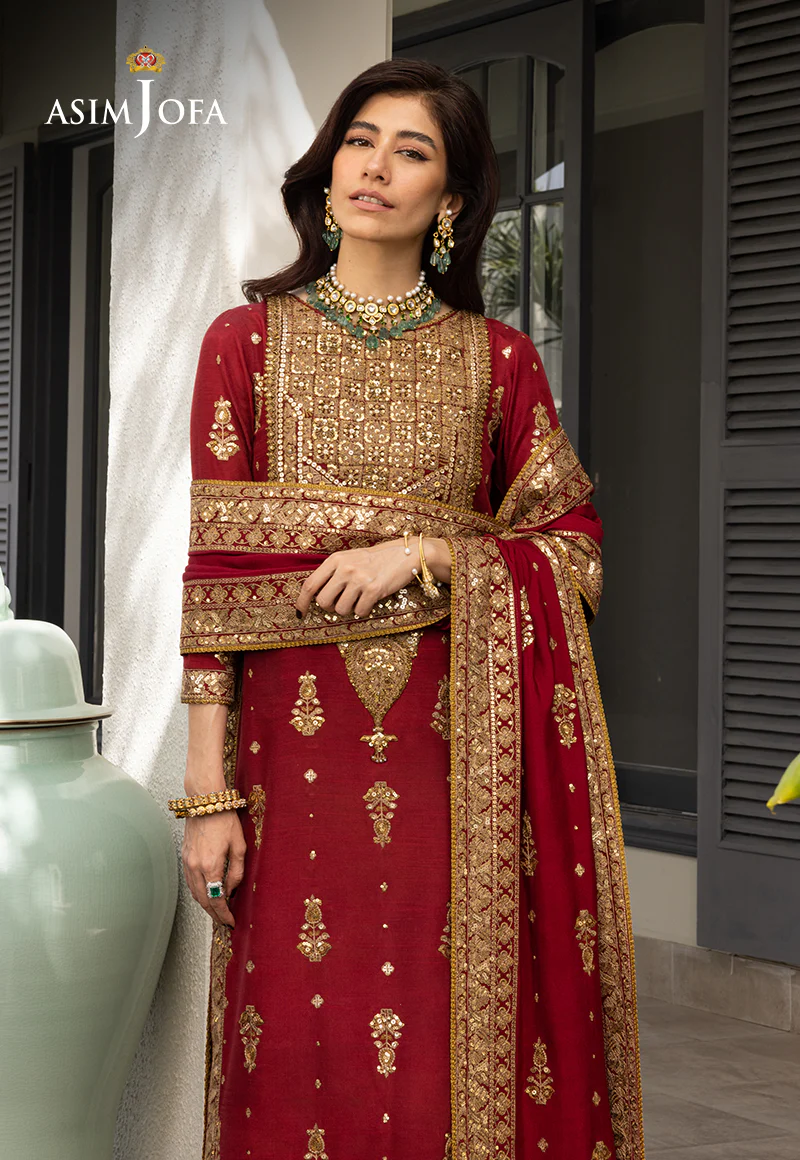 AJJH-02 EMBROIDERED RAW SILK 3 PCS - Image 16