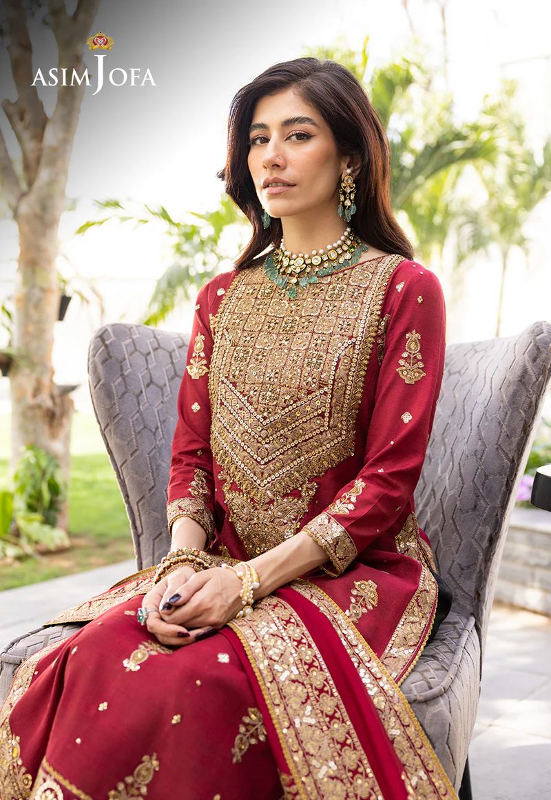 AJJH-02 EMBROIDERED RAW SILK 3 PCS - Image 4