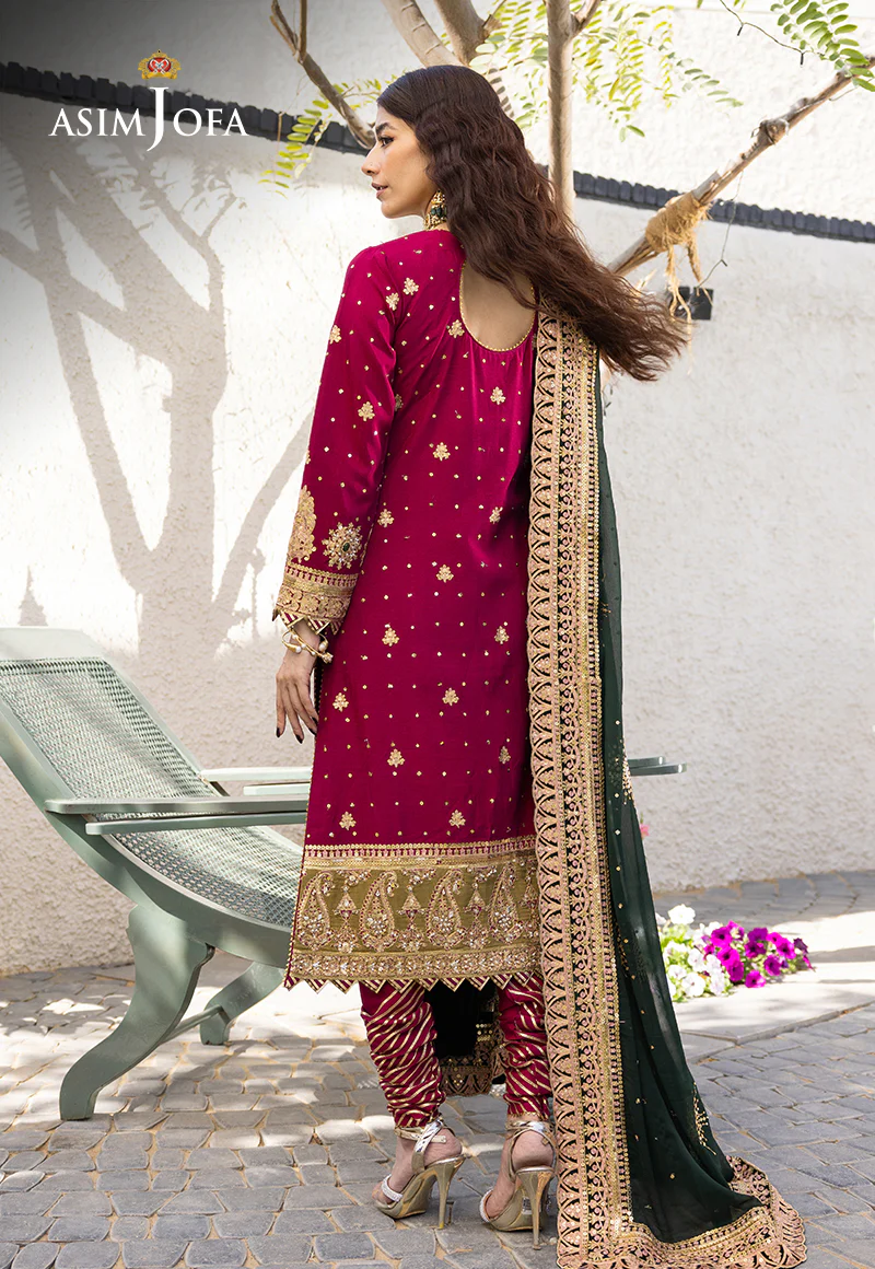 AJJH-10 EMBROIDERED RAW SILK 3 PCS - Image 11