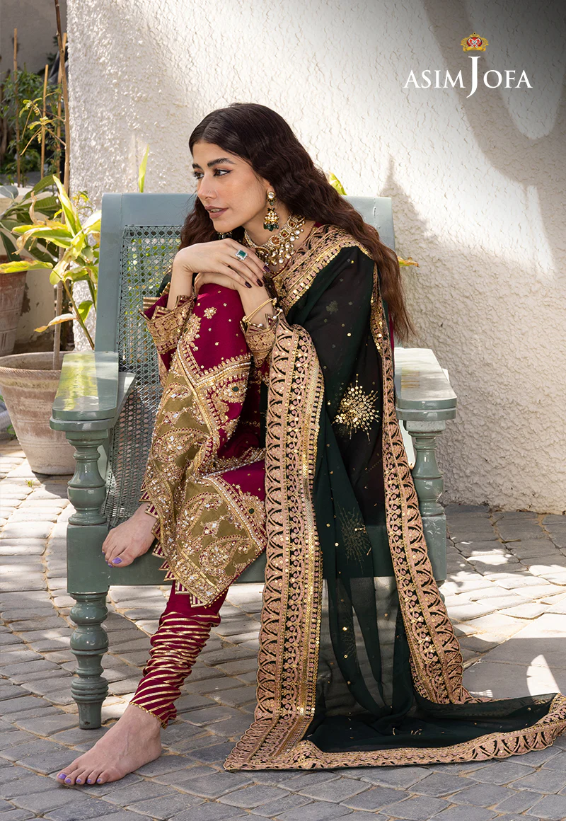 AJJH-10 EMBROIDERED RAW SILK 3 PCS - Image 15