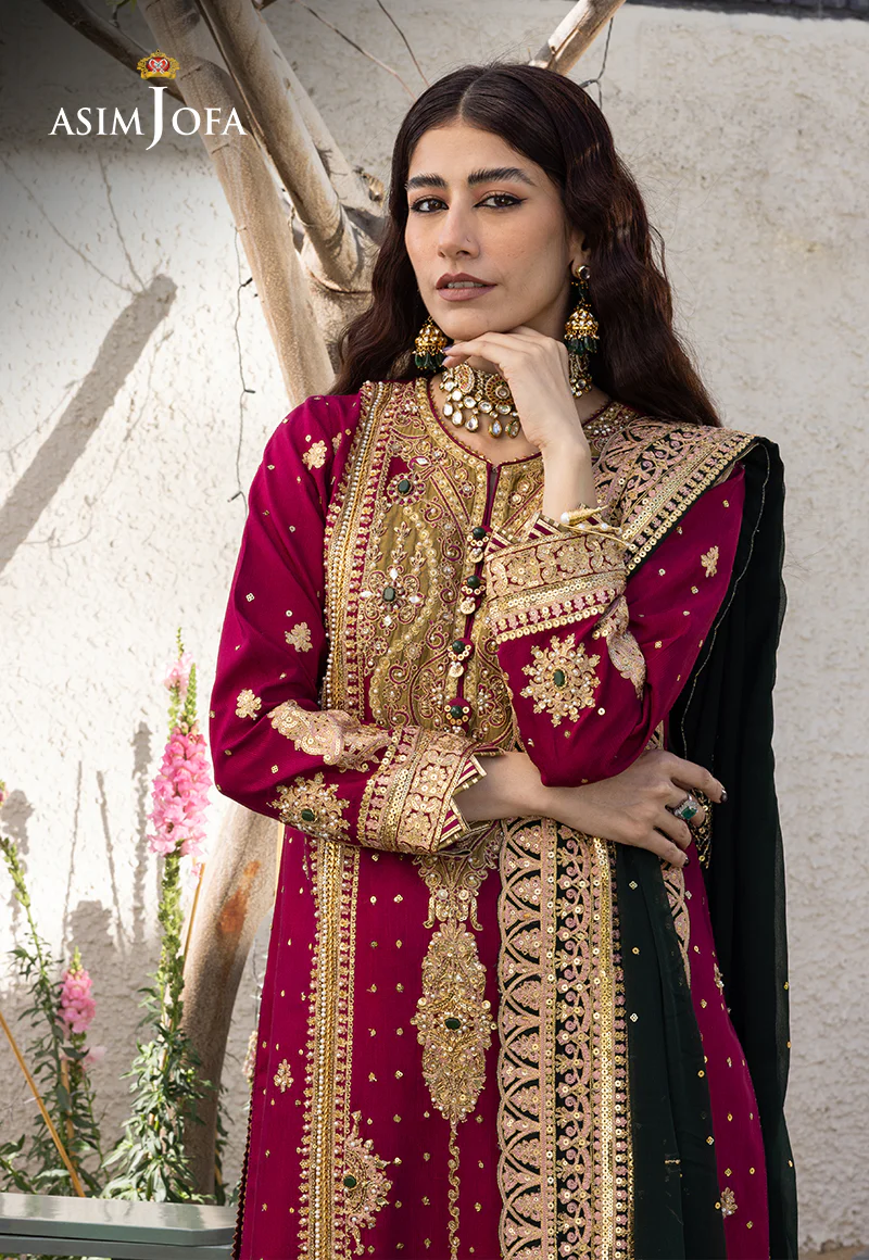 AJJH-10 EMBROIDERED RAW SILK 3 PCS - Image 4
