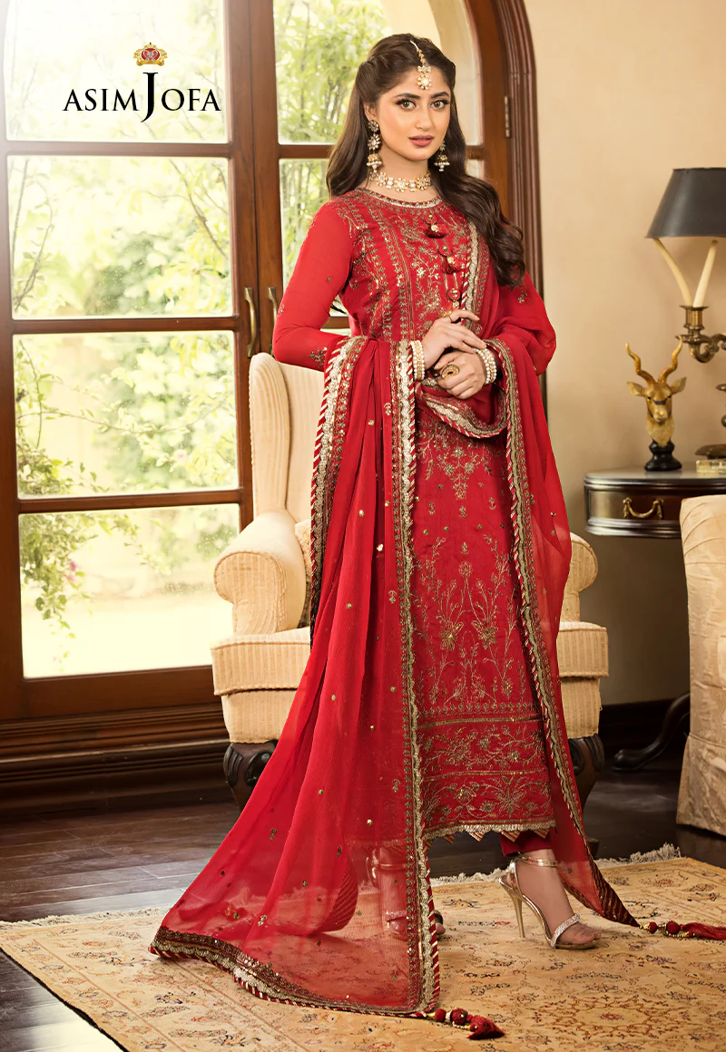 AJJM-07 EMBROIDERED CHANDERI COTTON 3 PCS - Image 2