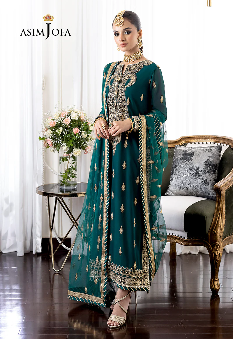 AJJM-12 EMBROIDERED GEORGETTE , ORGANZA 3 PCS