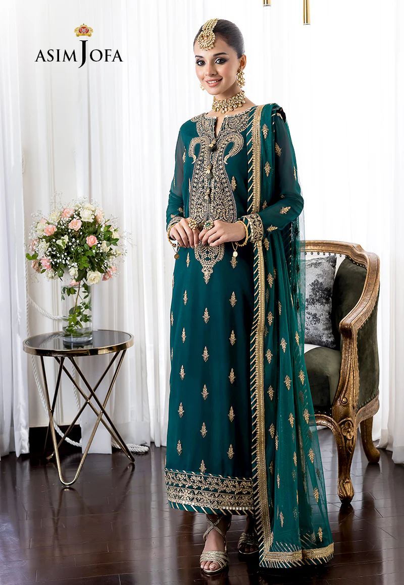 AJJM-12 EMBROIDERED GEORGETTE , ORGANZA 3 PCS - Image 10
