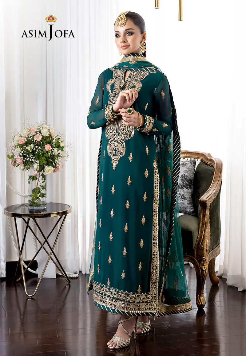 AJJM-12 EMBROIDERED GEORGETTE , ORGANZA 3 PCS - Image 8