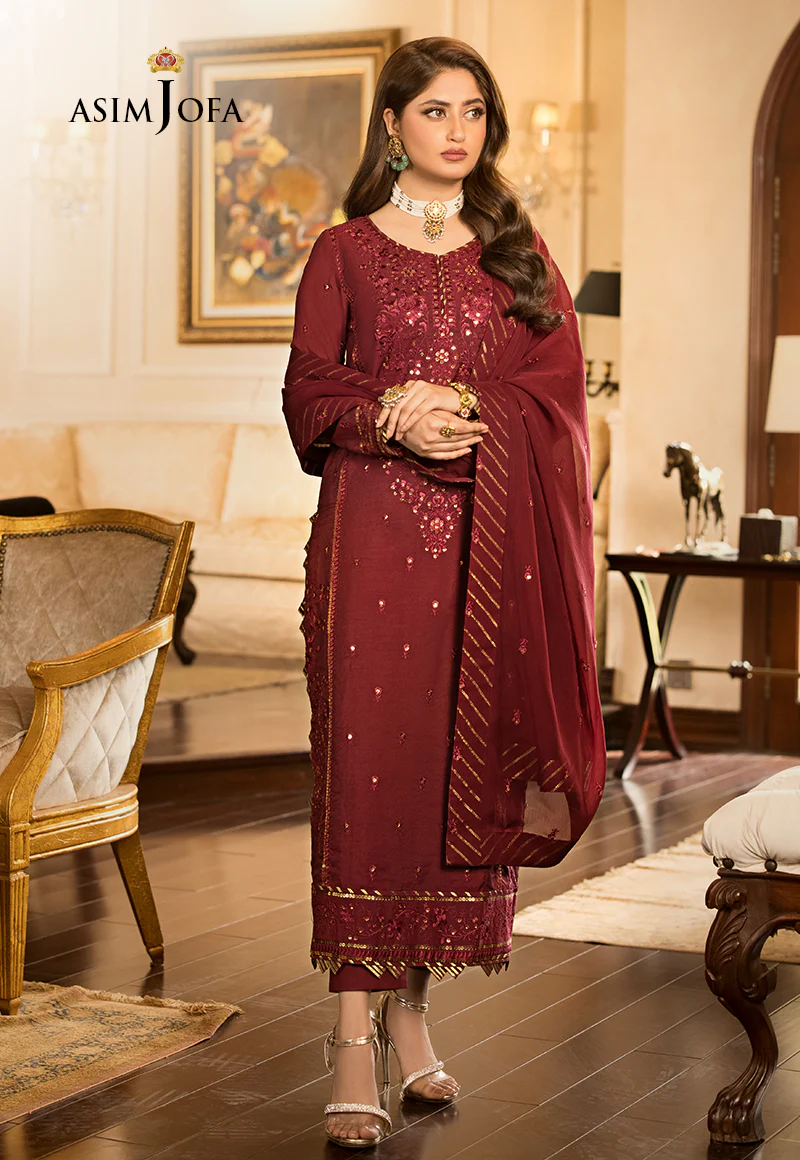 AJJM-15 EMBROIDERED CHANDERI COTTON 3 PCS - Image 6