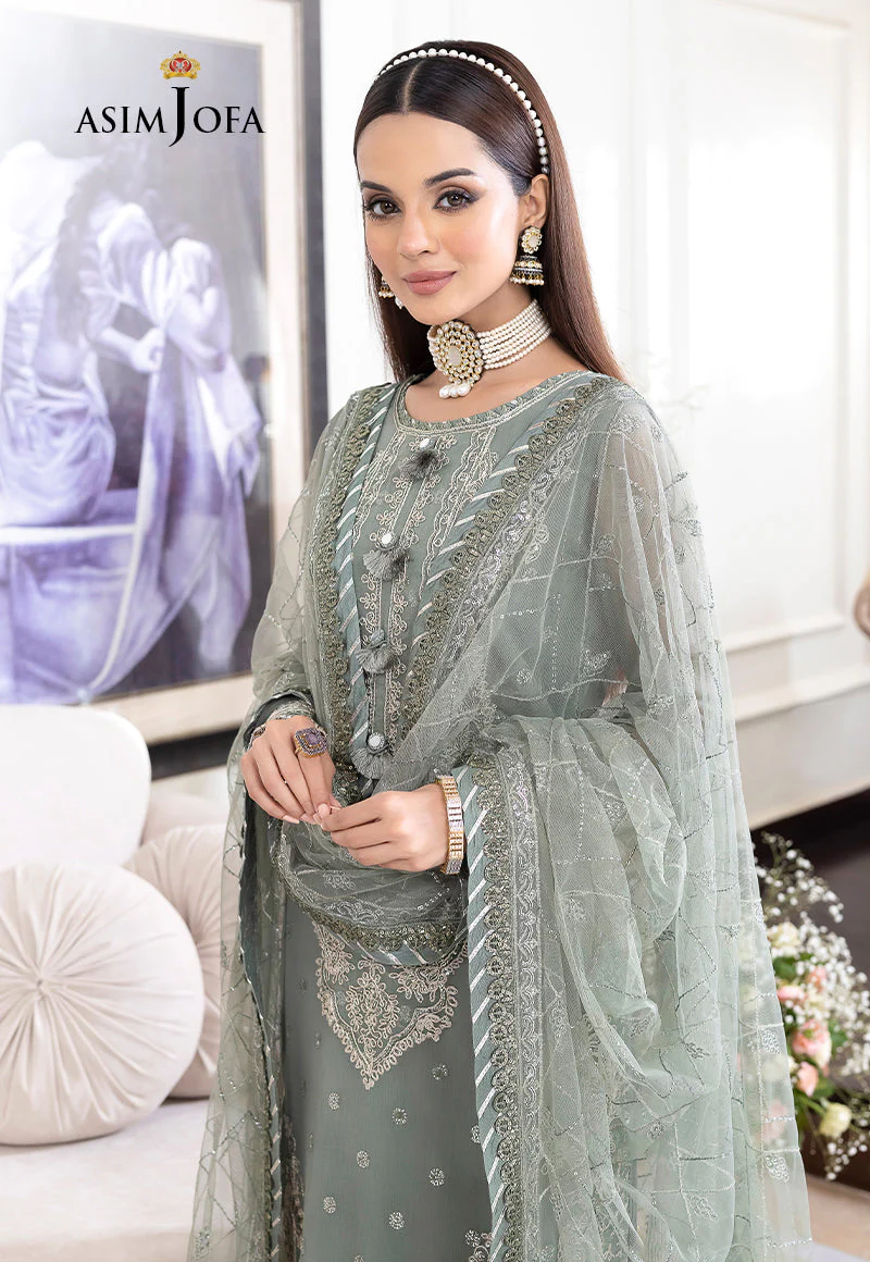 AJJM-20 DESIGNERS STITCHED EMBROIDERED ORGANZA 3 PCS - Image 7