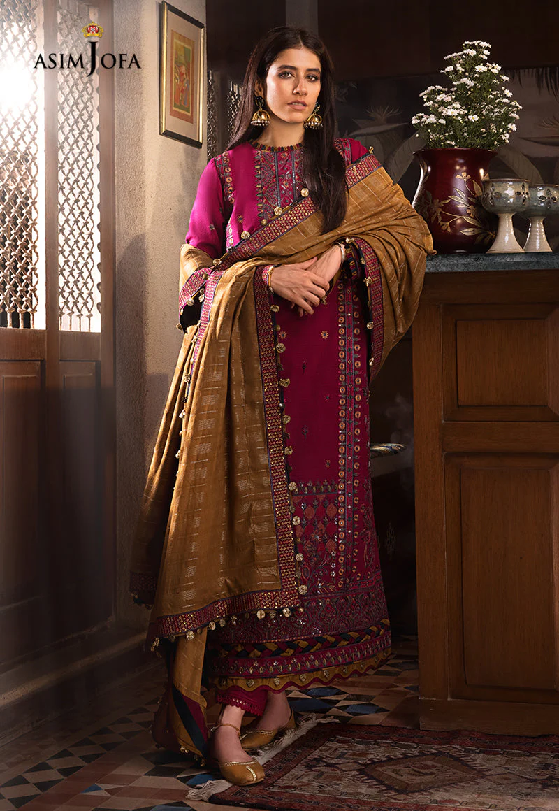 AJK-08 EMBROIDERED COTTON SLUB CROSSHATCH 3 PCS