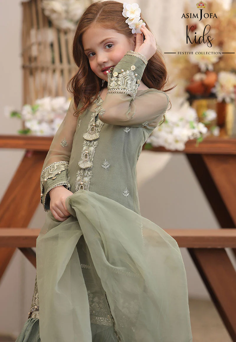 AJKF-08 EMBROIDERED ORGANZA 3 PCS - Image 2