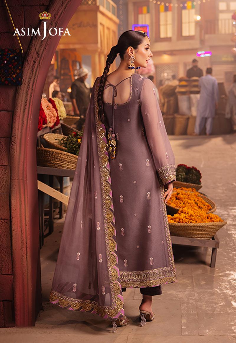 AJKKD-29 EMBROIDERED CHIFFON STITCHED 3 PCS - Image 10