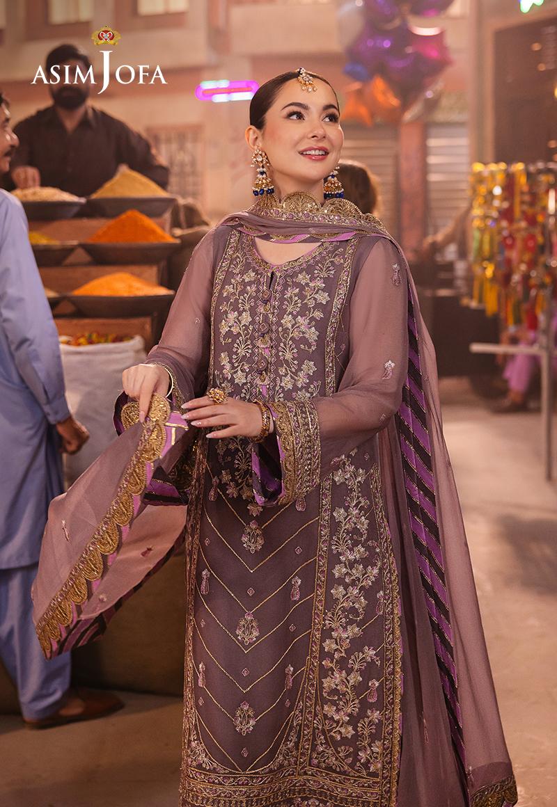 AJKKD-29 EMBROIDERED CHIFFON STITCHED 3 PCS - Image 8