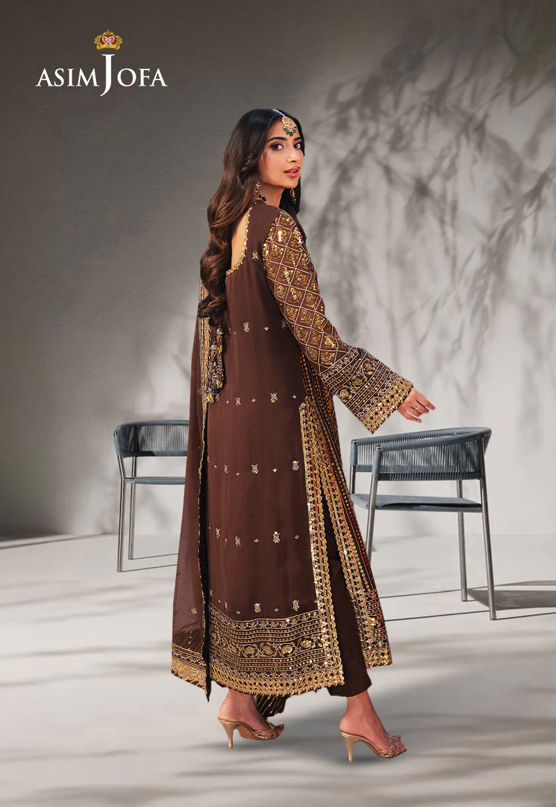 AJKKD-30 EMBROIDERED CHIFFON STITCHED 3 PCS - Image 2