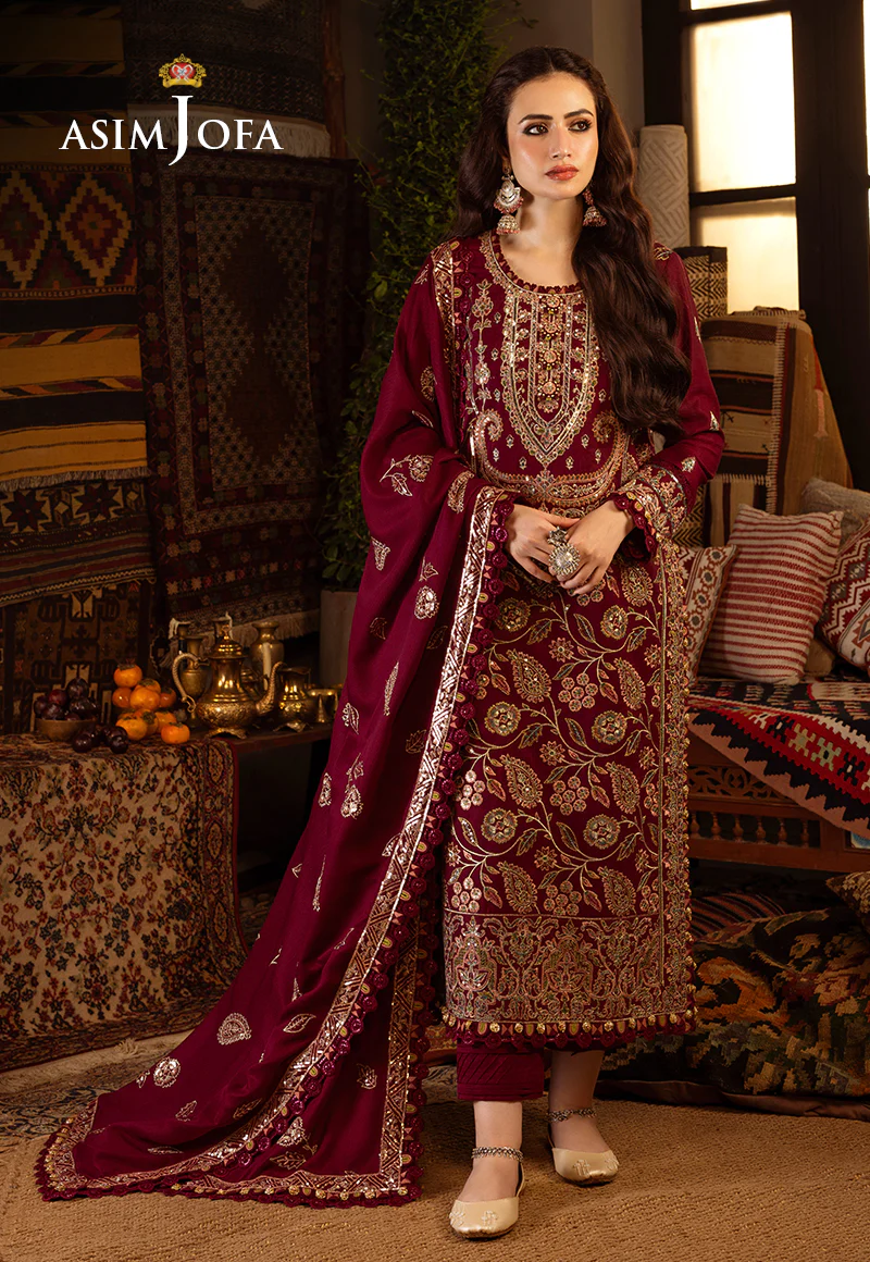 AJKT-08 EMBROIDERED SELF TWILL 3 PCS