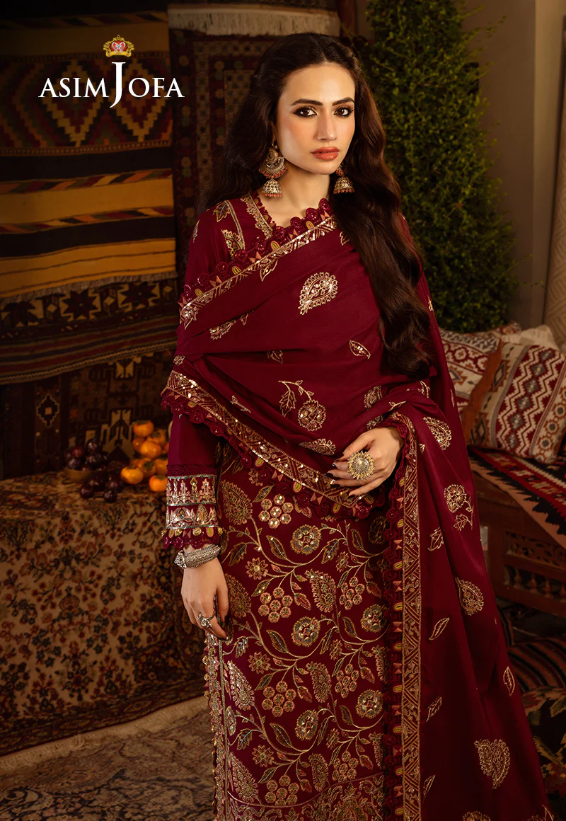 AJKT-08 EMBROIDERED SELF TWILL 3 PCS - Image 4