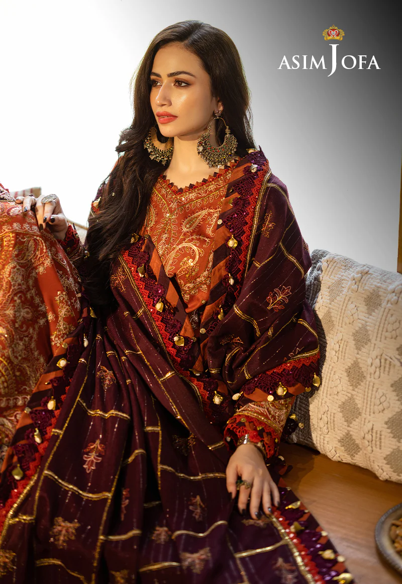 AJKT-09 EMBROIDERED SELF TWILL 3 PCS - Image 10