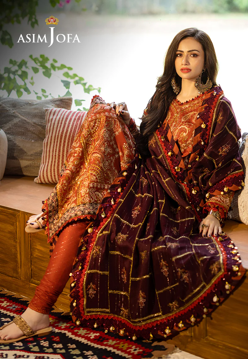 AJKT-09 EMBROIDERED SELF TWILL 3 PCS - Image 3