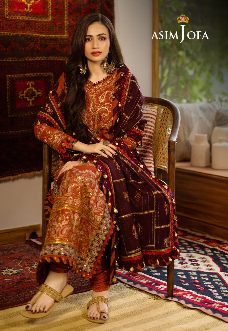 AJKT-09 EMBROIDERED SELF TWILL 3 PCS - Image 4