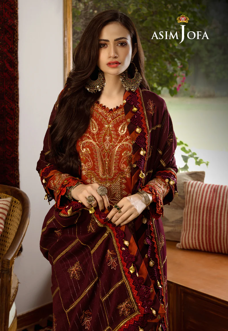 AJKT-09 EMBROIDERED SELF TWILL 3 PCS - Image 5