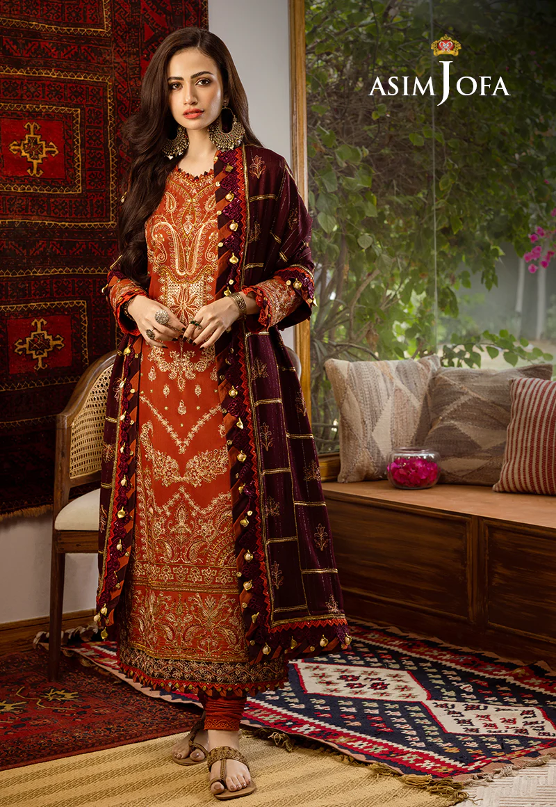 AJKT-09 EMBROIDERED SELF TWILL 3 PCS - Image 6
