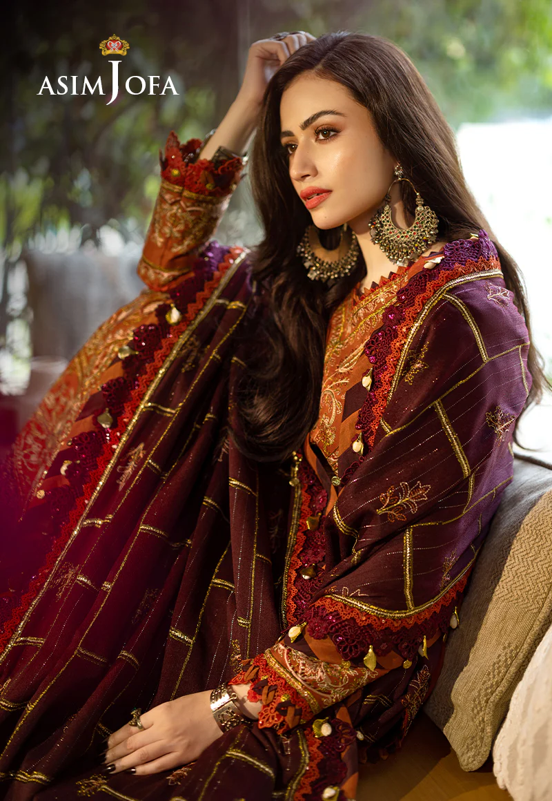 AJKT-09 EMBROIDERED SELF TWILL 3 PCS - Image 9