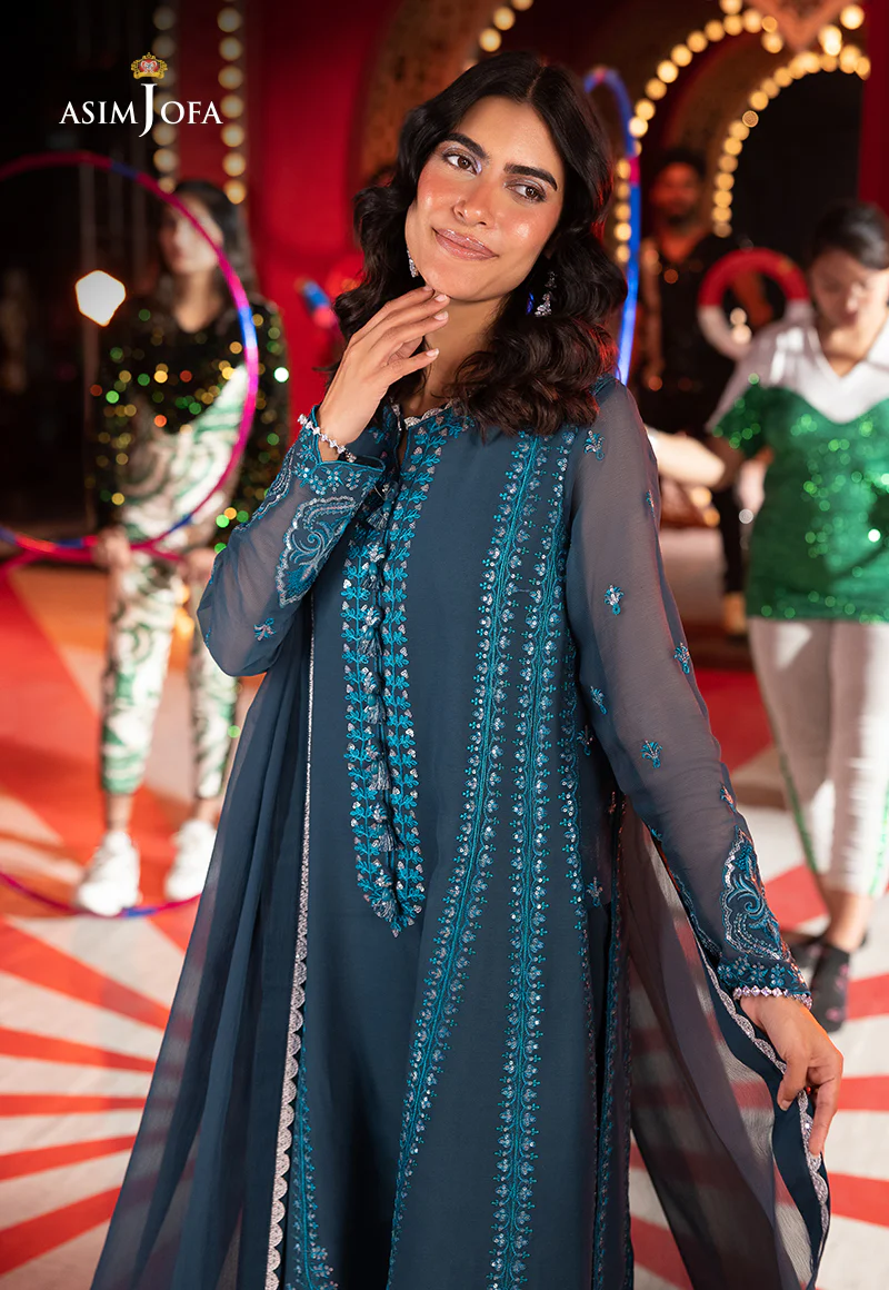 AJLF-14 EMBROIDERED CHIFFON 3 PCS - Image 3