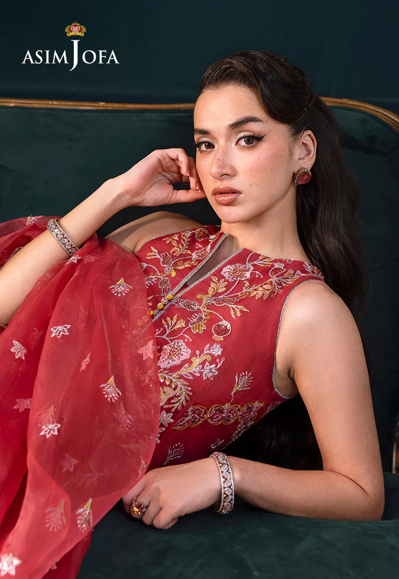 AJLFC-06 EMBROIDERED ORGANZA UNSTITCHED 3 PCS - Image 6