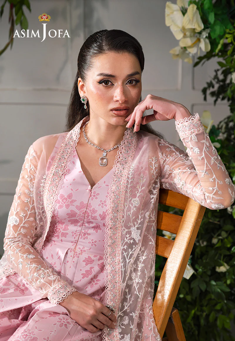 AJLFC-02 EMBROIDERED ORGANZA UNSTITCHED 2 PCS - Image 4