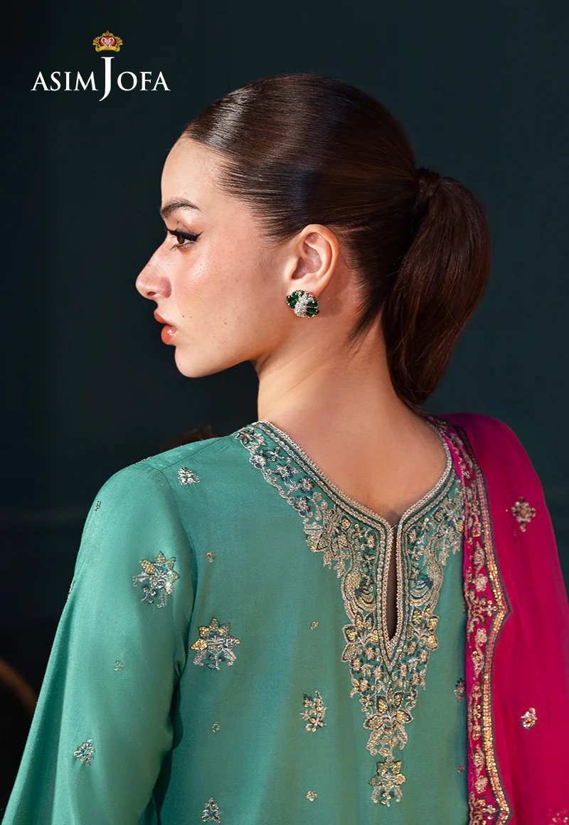 AJLFC-04 EMBROIDERED RAW SILK UNSTITCHED 3 PCS - Image 4