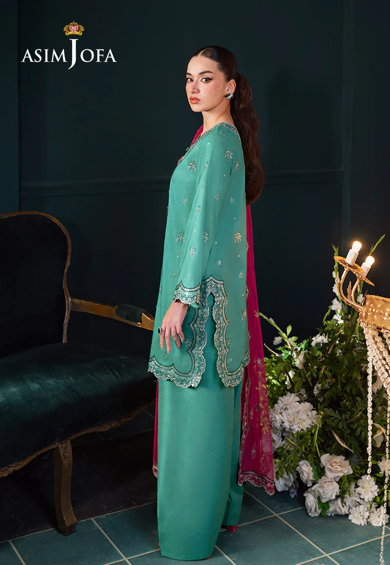 AJLFC-04 EMBROIDERED RAW SILK UNSTITCHED 3 PCS - Image 6