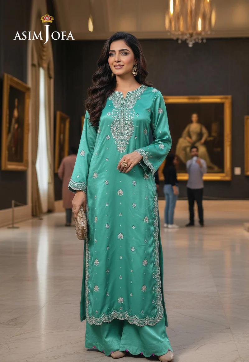 AJLFC-04 EMBROIDERED RAW SILK UNSTITCHED 3 PCS - Image 8