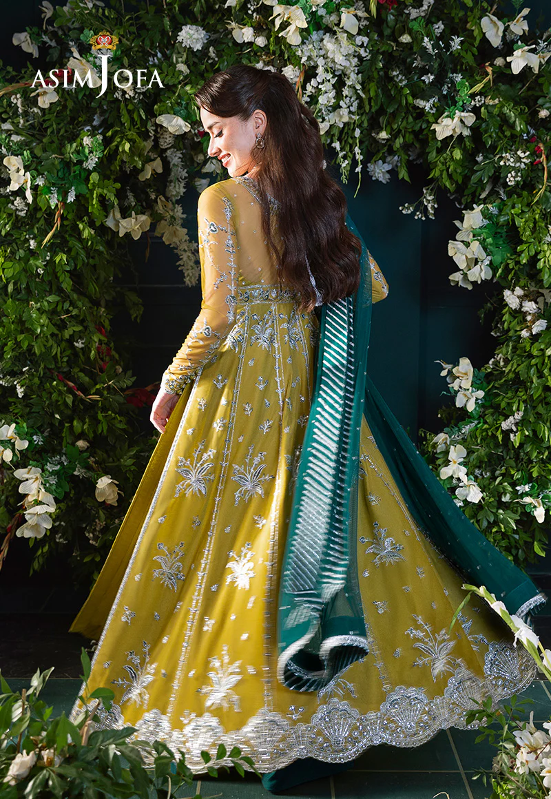 AJLFC-10 EMBROIDERED NET UNSTITCHED 3 PCS - Image 4