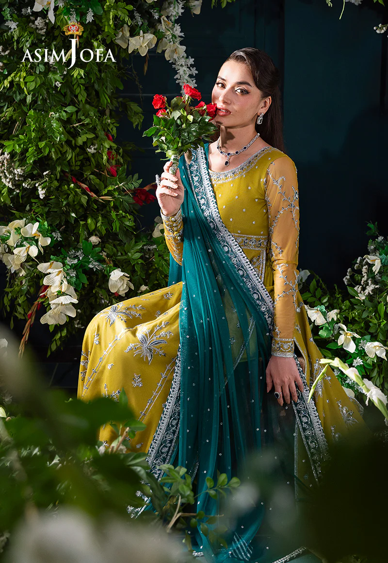 AJLFC-10 EMBROIDERED NET UNSTITCHED 3 PCS - Image 5