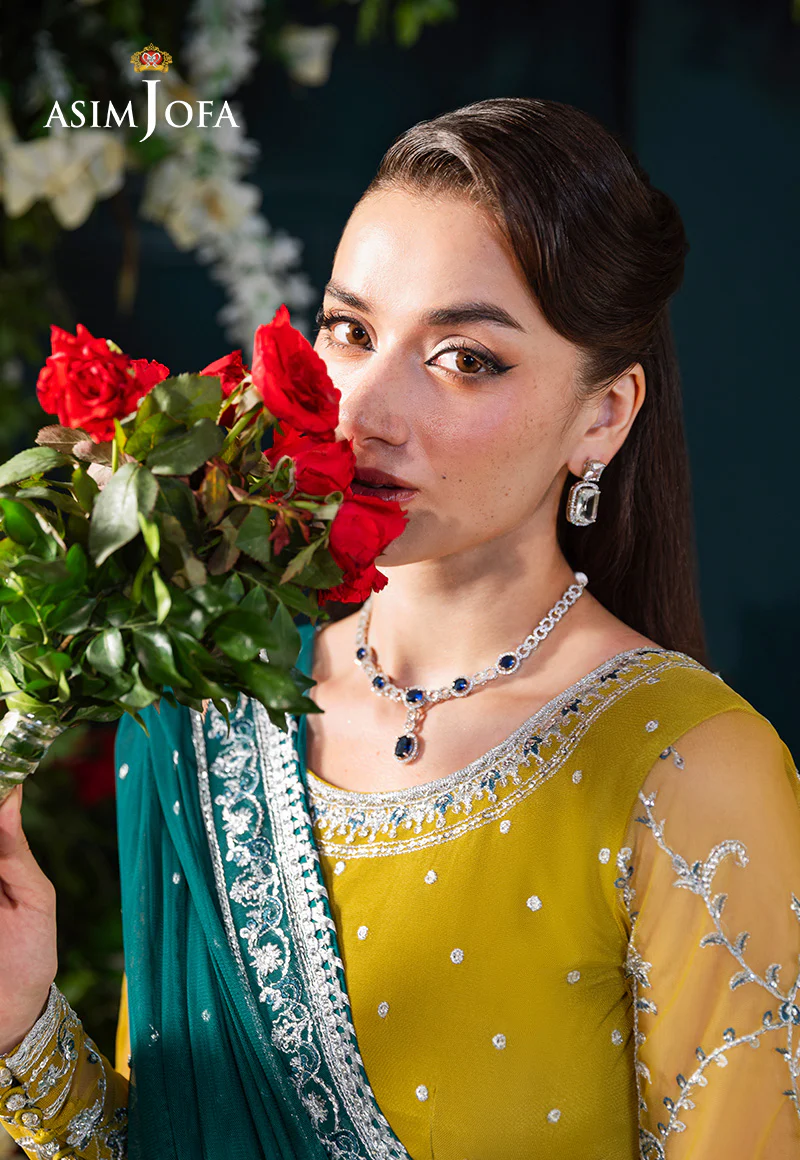 AJLFC-10 EMBROIDERED NET UNSTITCHED 3 PCS - Image 7