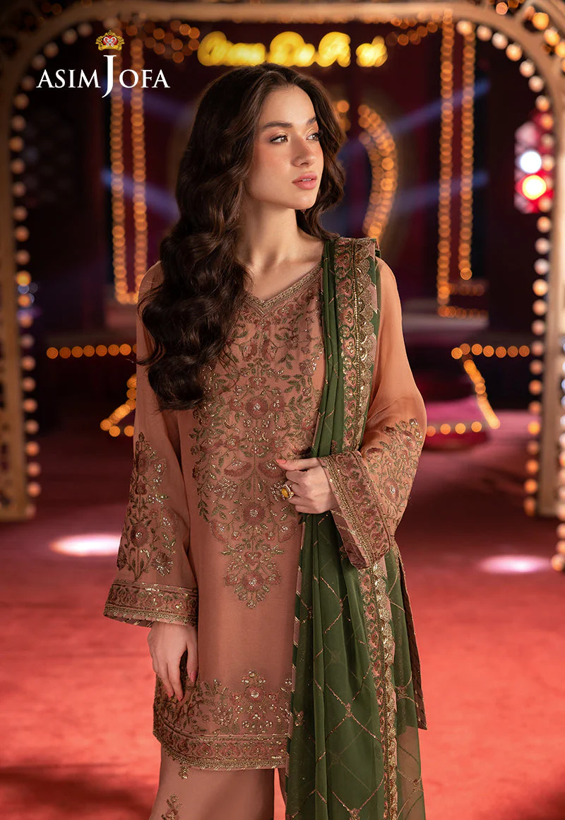 AJLFD-12 EMBROIDERED CHIFFON STITCHED 3 PCS - Image 10