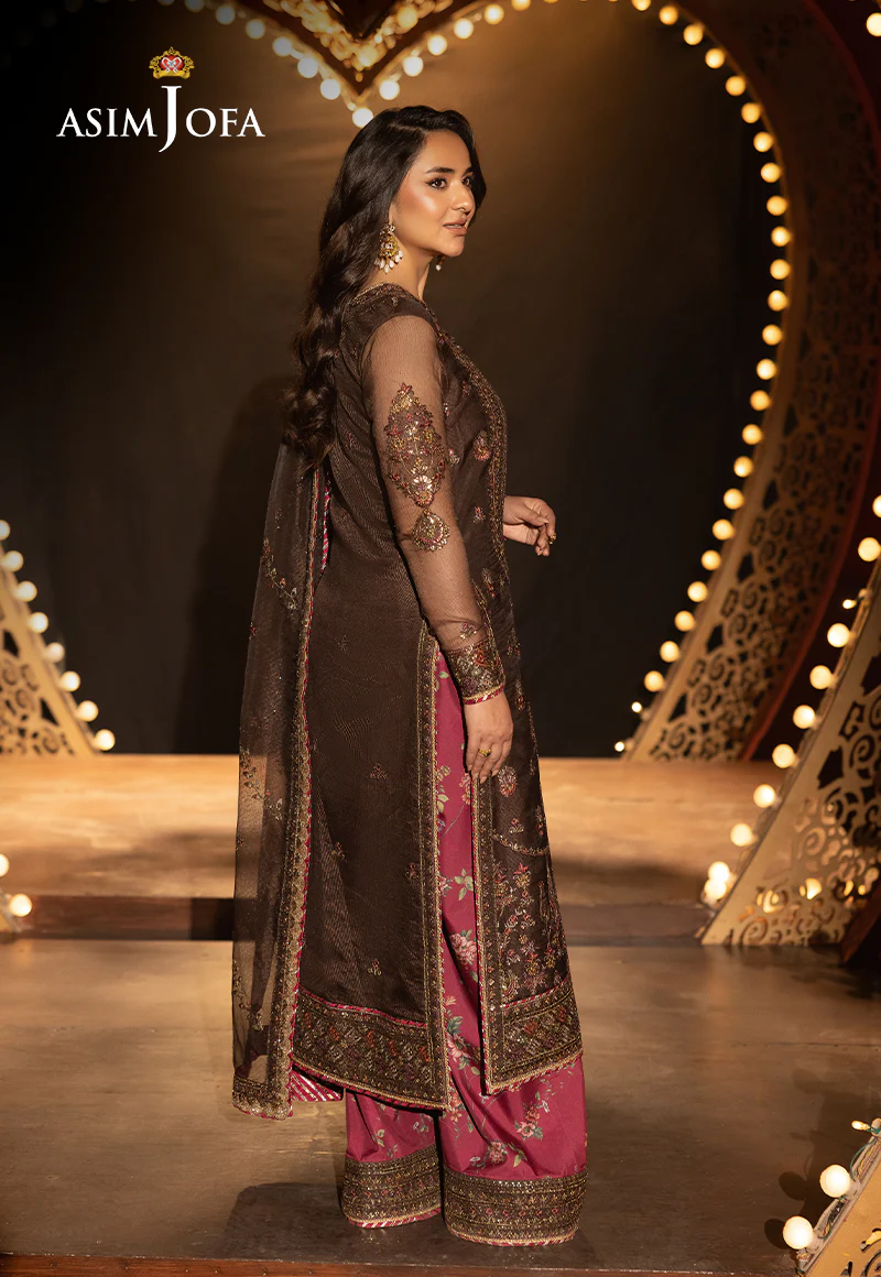 AJLFF-11 Embroidered Javeria Net 3 Pcs - Image 7