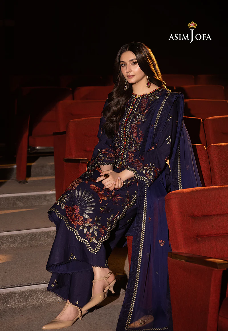AJLLF-12 Embroidered Poly Silk 3 Pcs - Image 4