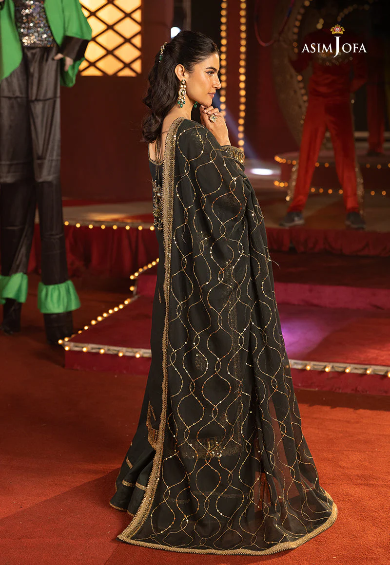 AJLLFD-02 Embroidered Chiffon Stitched 3PCS - Image 12