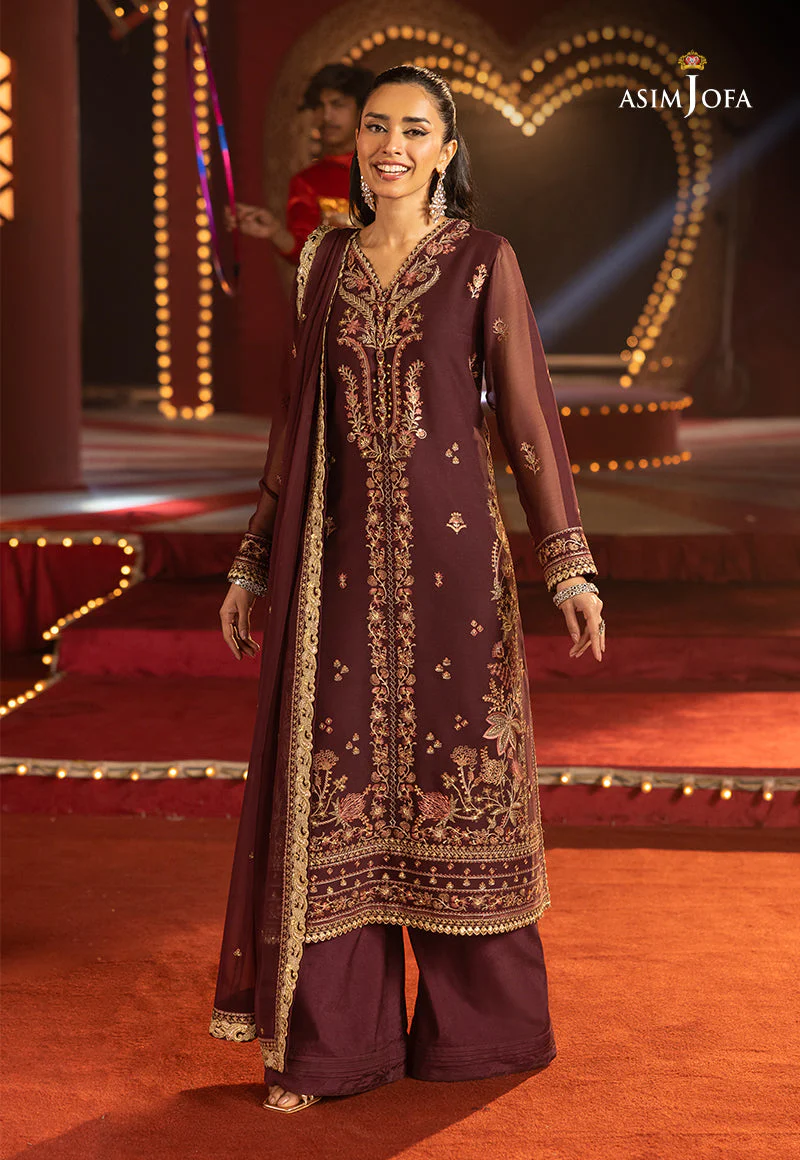 AJLLFD-04 Embroidered Chiffon Stitched 3PCS