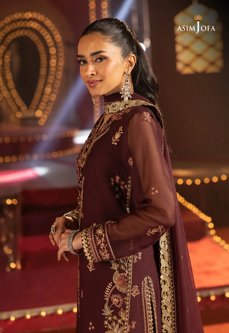 AJLLFD-04 Embroidered Chiffon Stitched 3PCS - Image 5