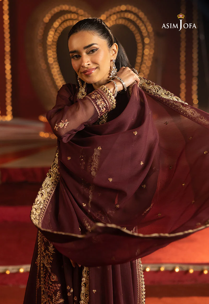 AJLLFD-04 Embroidered Chiffon Stitched 3PCS - Image 6