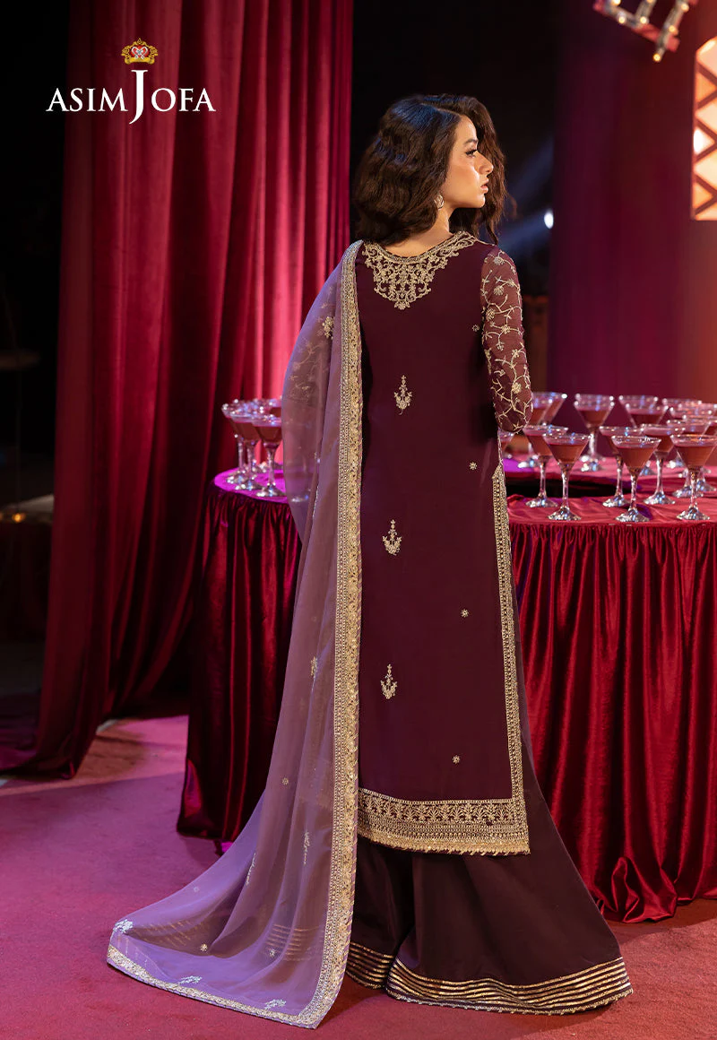 AJLLFD-11 Embroidered Chiffon Stitched 3PCS - Image 2