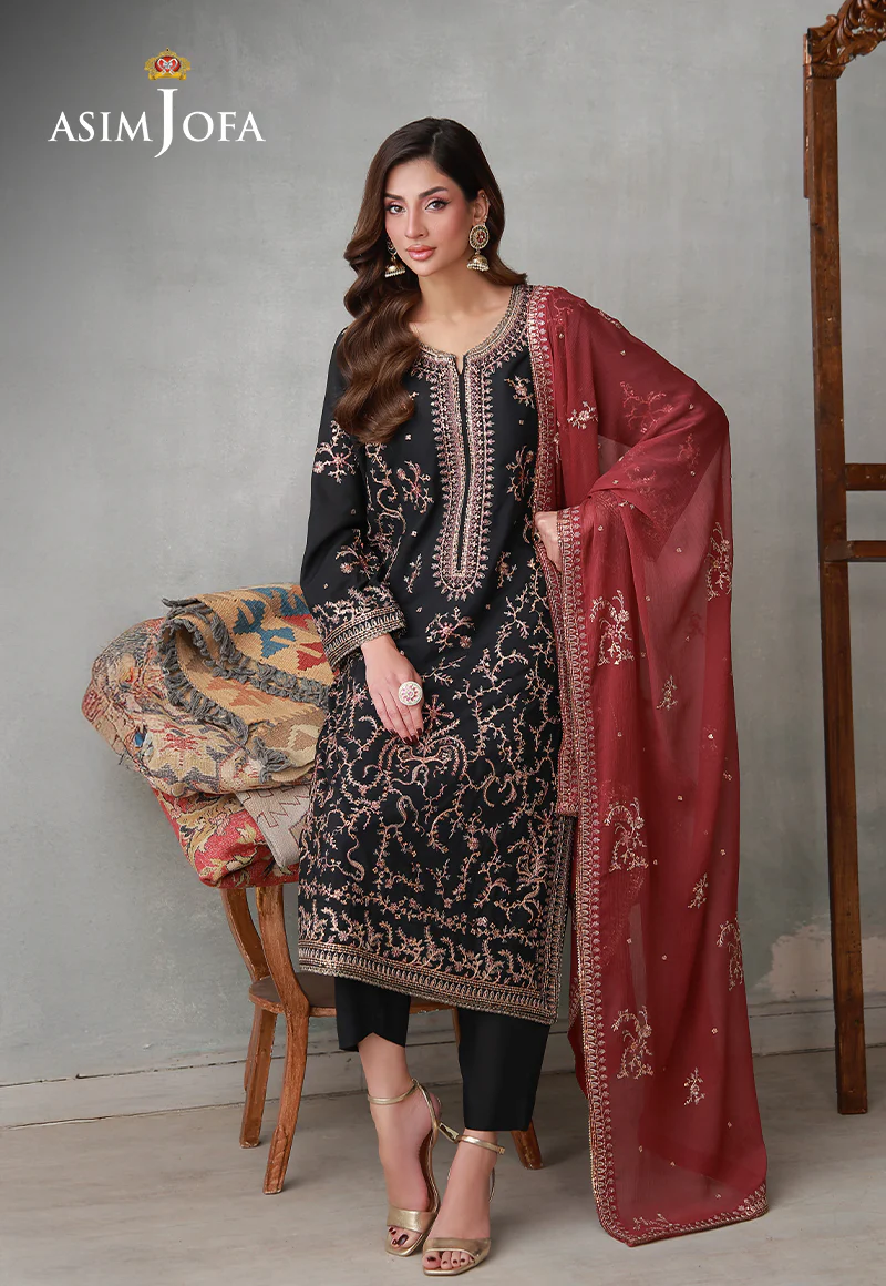 AJLPN-06 Embroidered Poly Silk Stitched 3pcs - Image 5