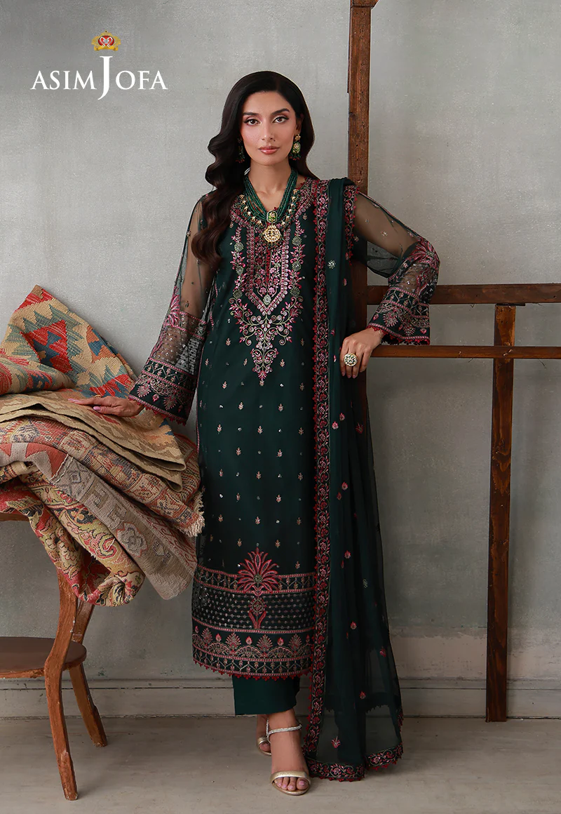 AJLPN-08 Embroidered Poly Net Stitched 3pcs - Image 3